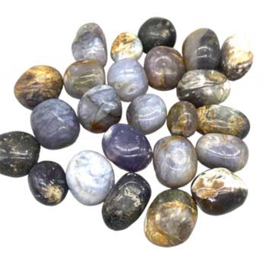 1 lb Chalcedony Purple White Tumbled Stones