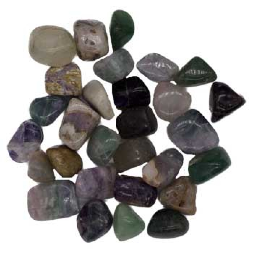 1 lb Rainbow Fluorite Tumbled Stones