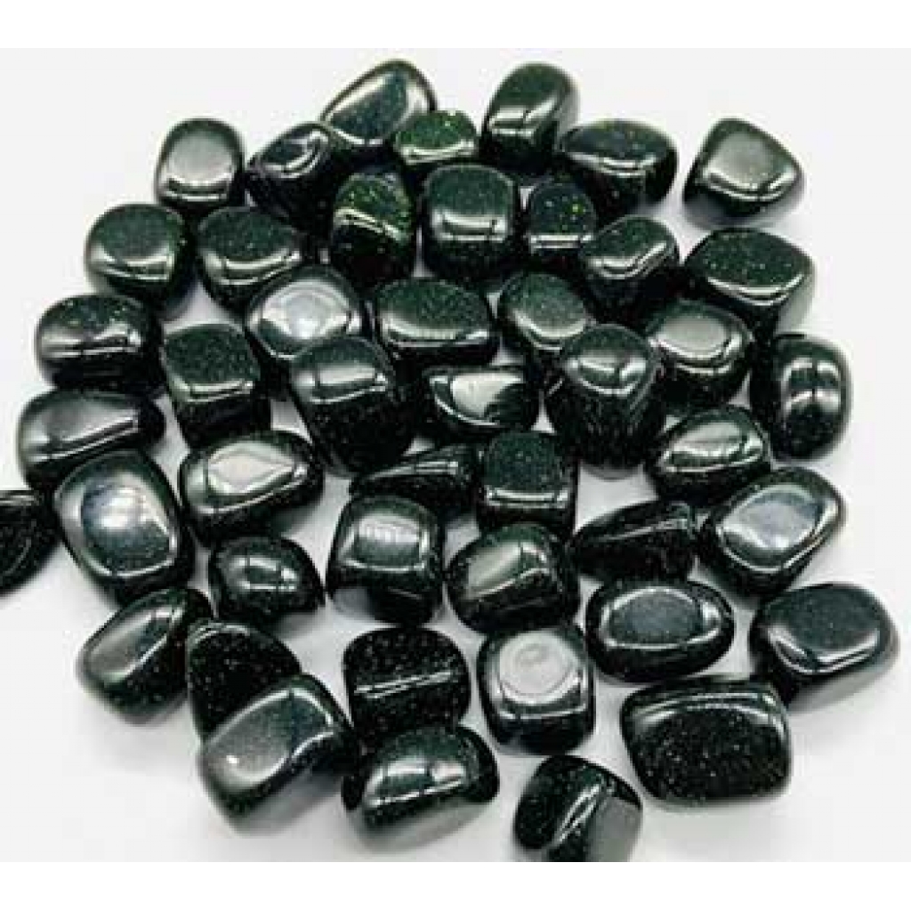 1 lb Green Goldstone Tumbled Stones - Heart Healing Crystals