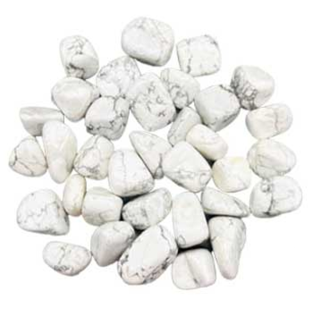 1 lb White Howlite Tumbled Stones for Calmness