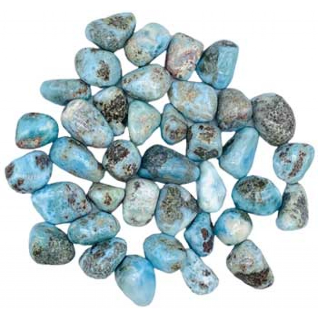 1 lb Tumbled Larimar Stones