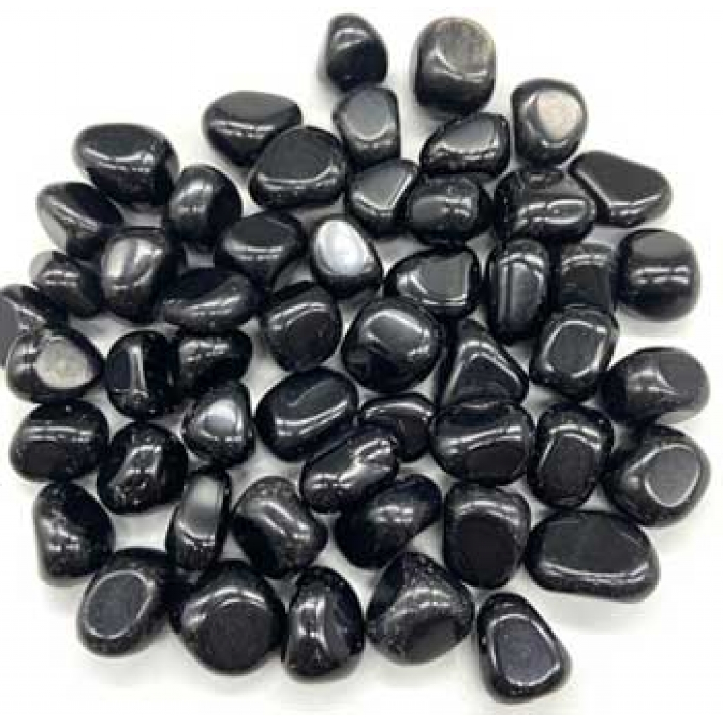 Premium 1 lb Black Obsidian Tumbled Stones