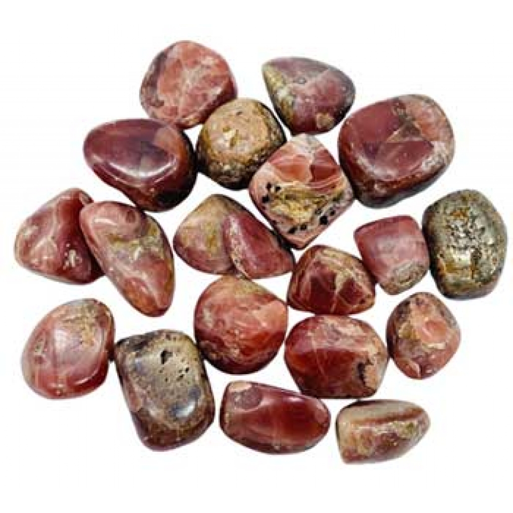 1 lb Rhodochrosite EX Quality Tumbled Stones - Compassion and Love