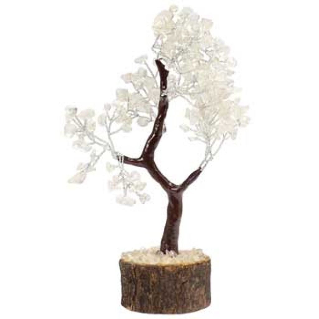 Elegant Clear Quartz Gemstone Tree with 160 Beads for Spiritual Practices