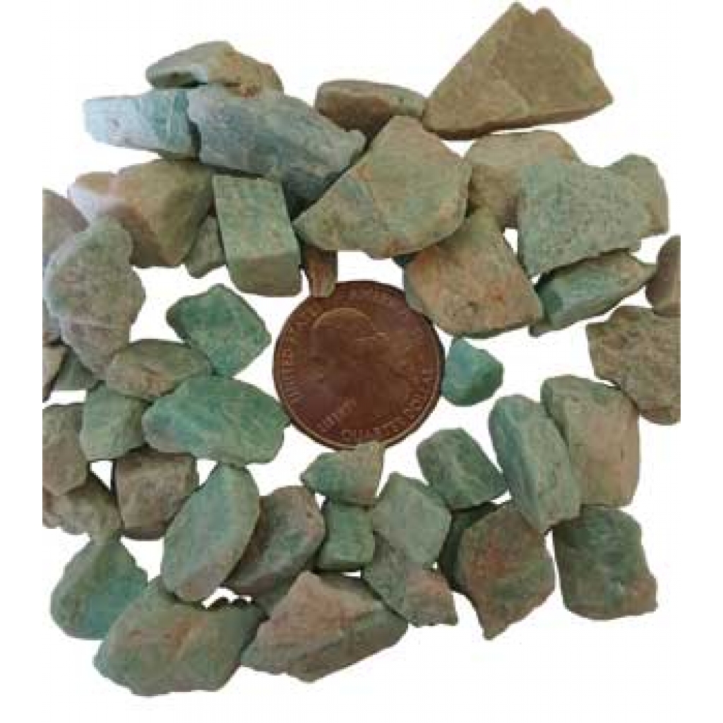 Healing Amazonite Untumbled Stones - 1 lb