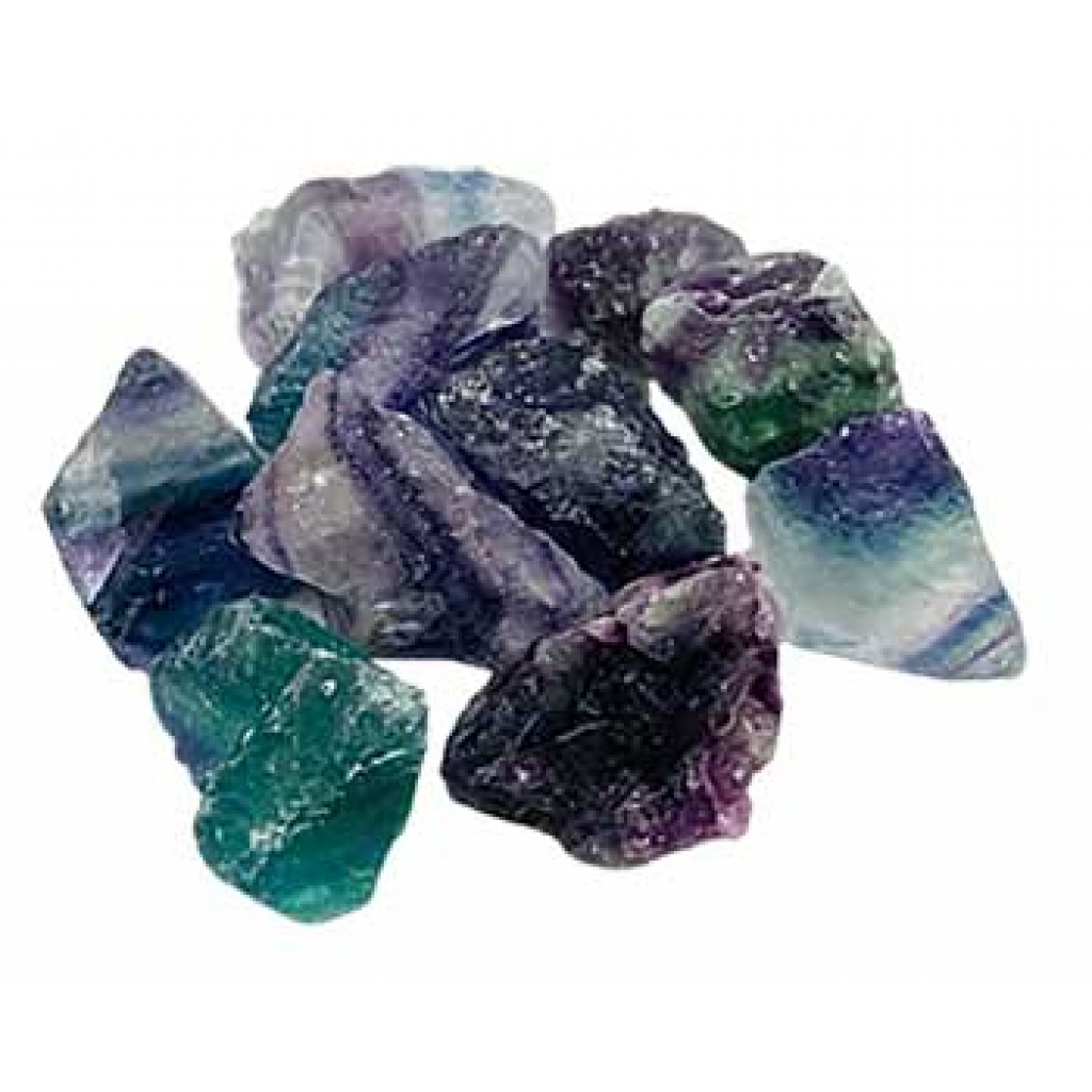 1 lb Raw Rainbow Fluorite Stones