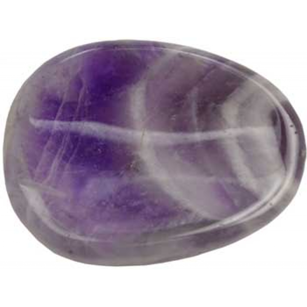 Chevron Amethyst Worry Stone for Stress Relief and Purification