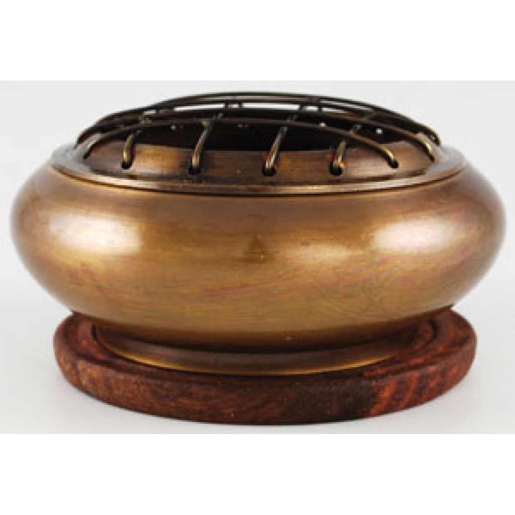 Brass Incense Burner with Coaster for Altar Use