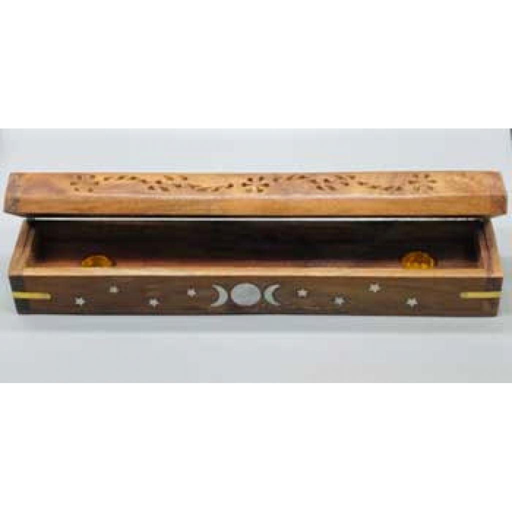 Flip Top Triple Moon Incense Holder - 12