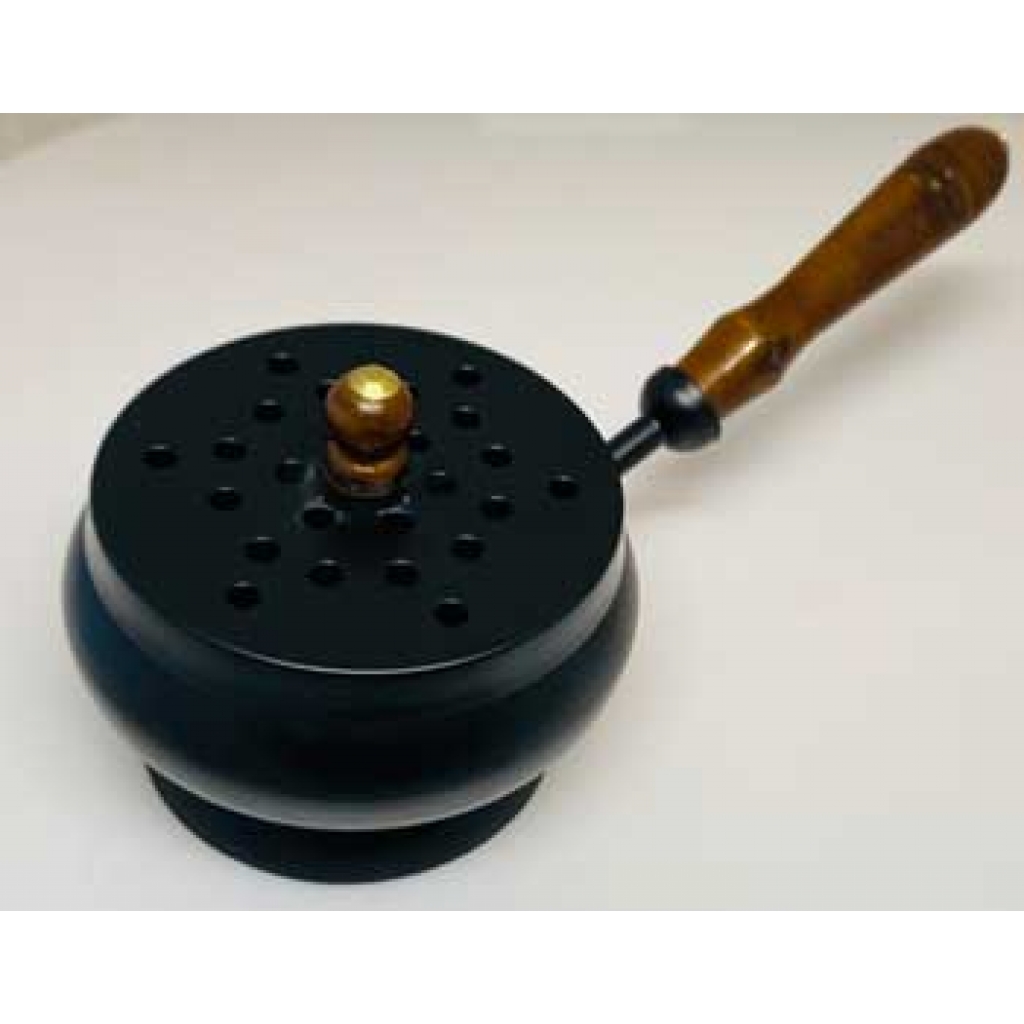 Metal Burner with Wooden Handle for Safe Incense Burning