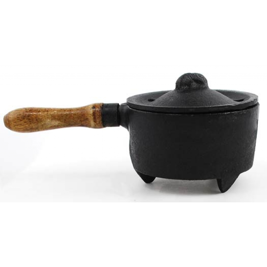 Cast Iron Burner with Wooden Handle