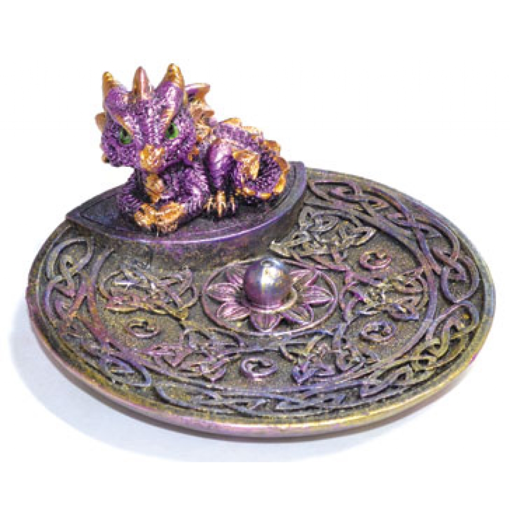 Purple Dragon Incense Burner - 4 1/4 inches