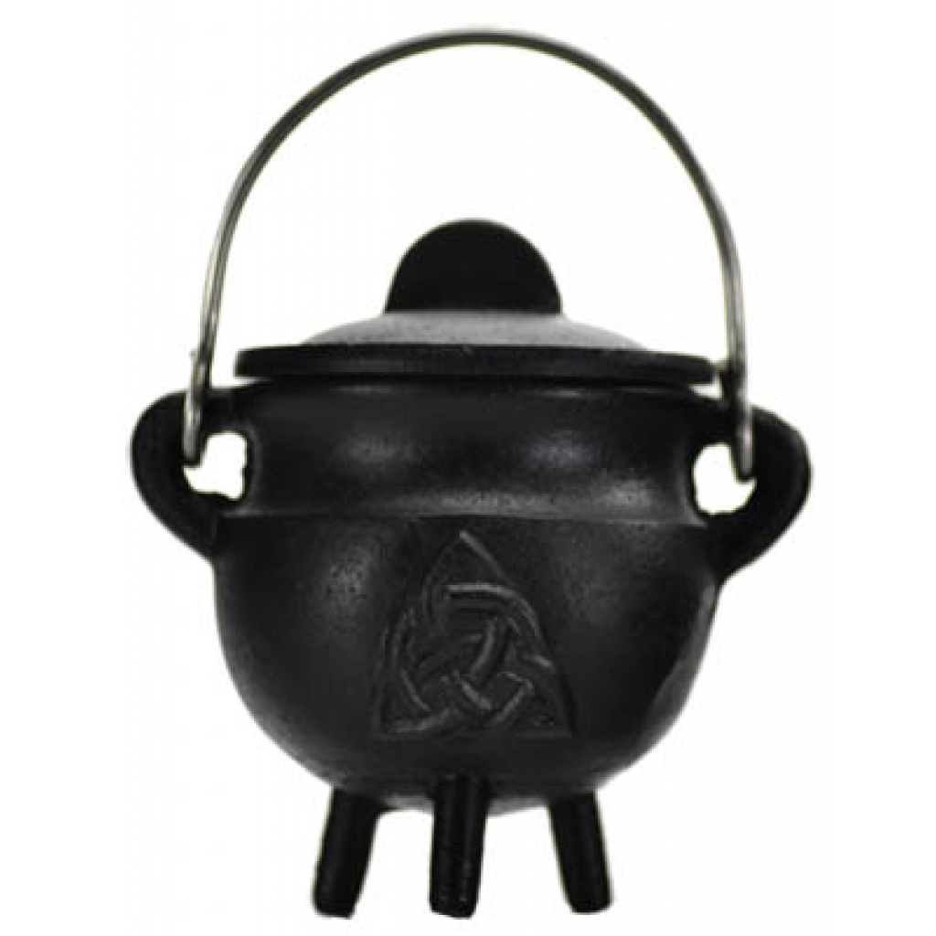 Triquetra Cast Iron Cauldron with Lid - 2 3/4