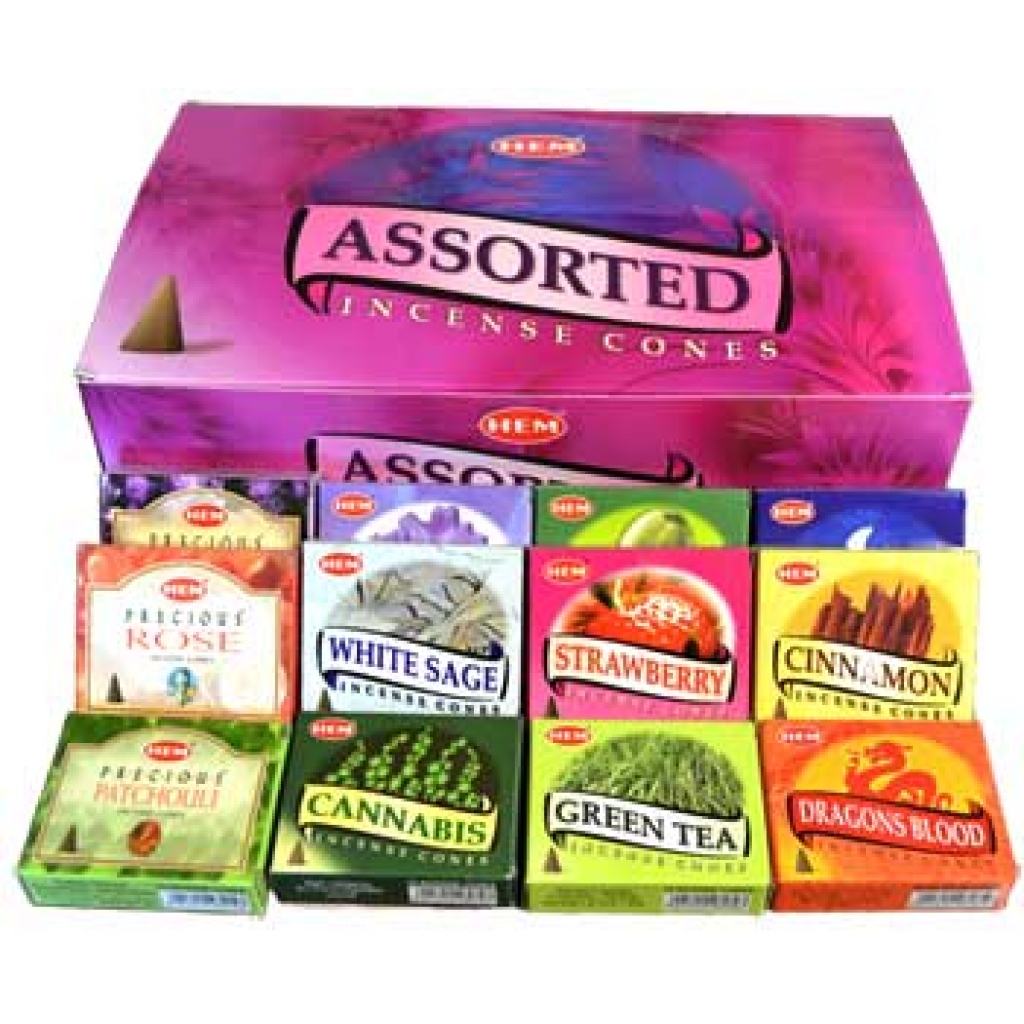 Variety Pack HEM Cone Incense - 48 Boxes