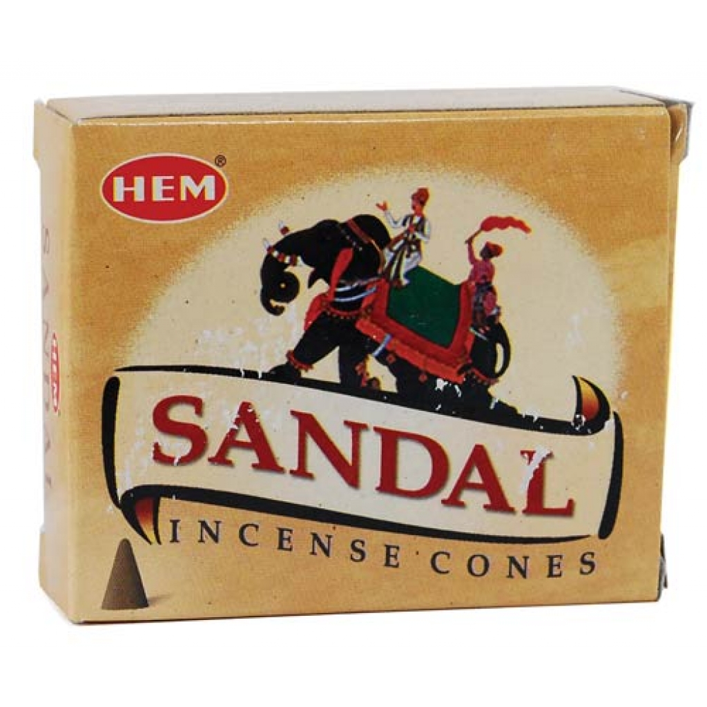 Sandal HEM Cone Incense - 10 Cones