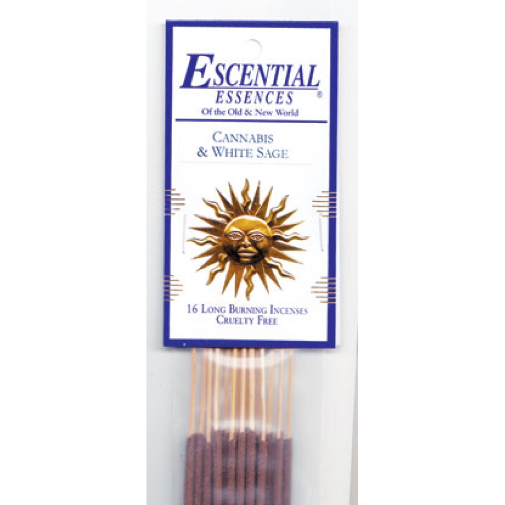 Essential Cannabis & White Sage Incense Sticks - 16 Pack