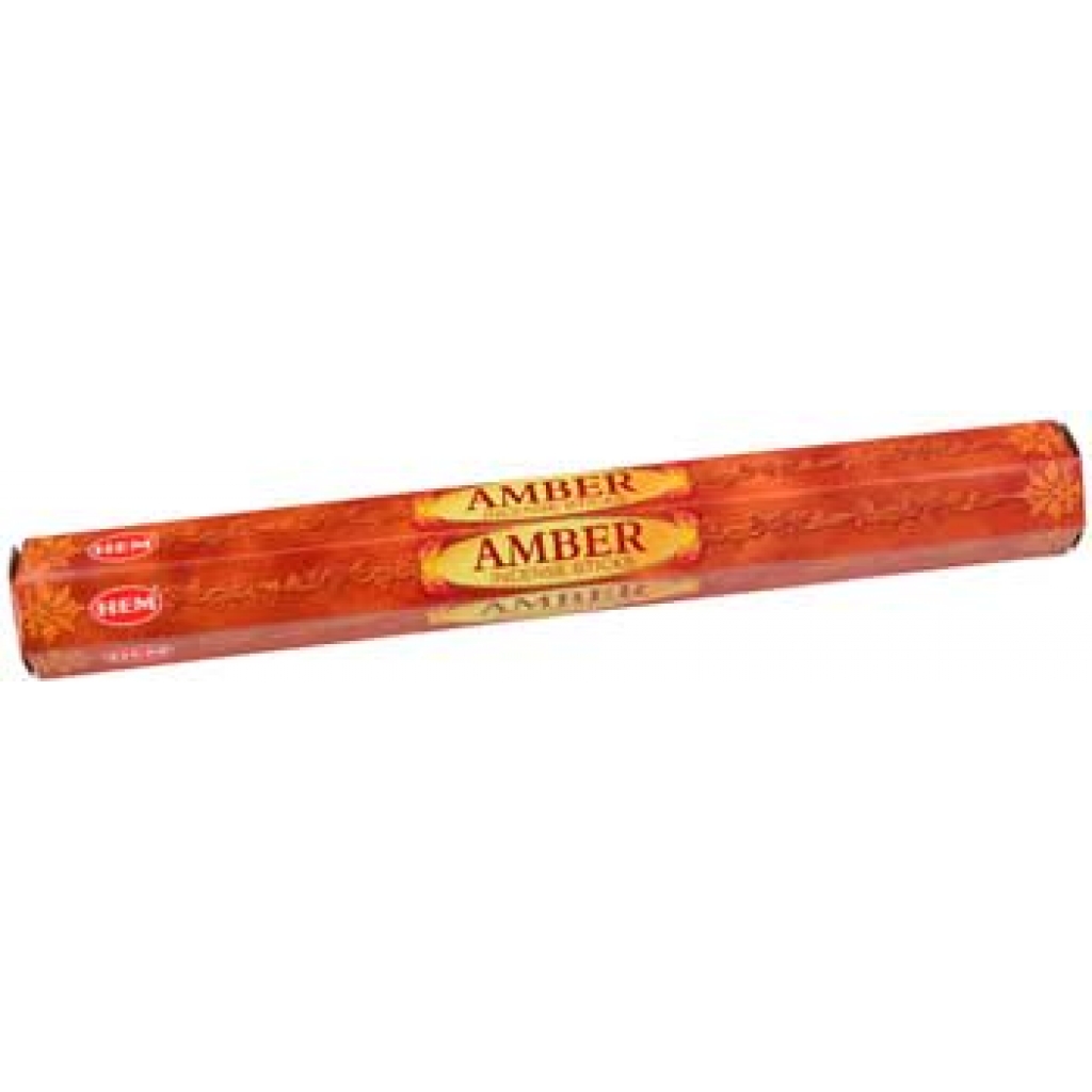 Amber HEM Incense Sticks - 20 Pack