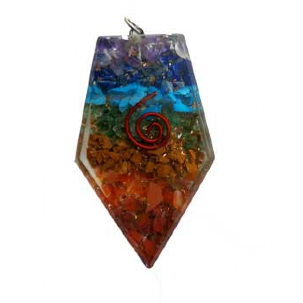 Orgone Triangle 7 Chakra Pendant