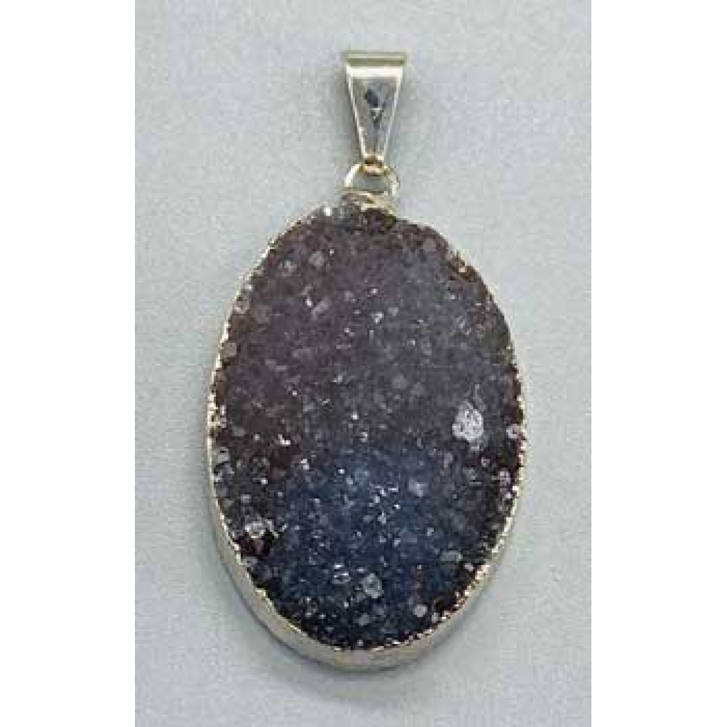 Amethyst Oval Silver Plated Pendant