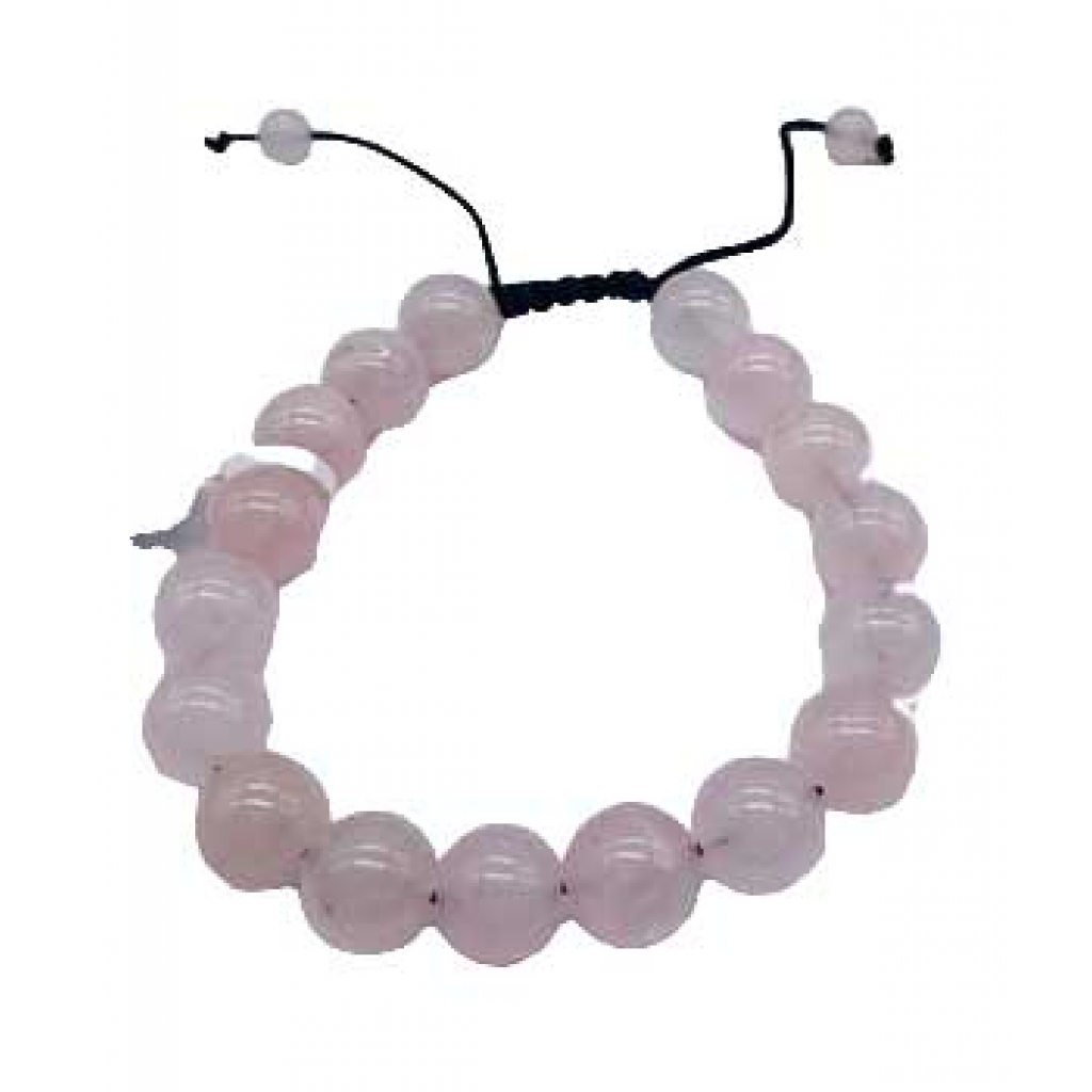 10mm Adjustable Rose Quartz Bracelet for Love