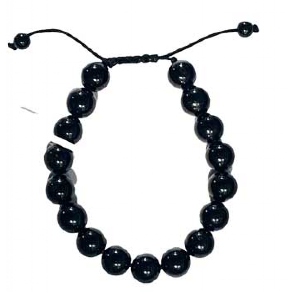 10mm Black Tourmaline Bracelet - Adjustable