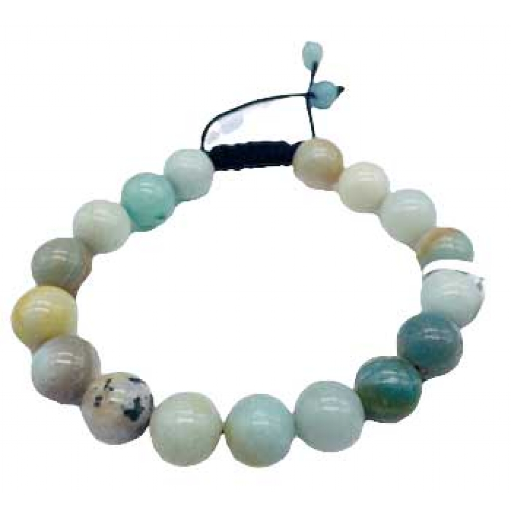 10mm Adjustable Amazonite Bracelet for Healing and Communication