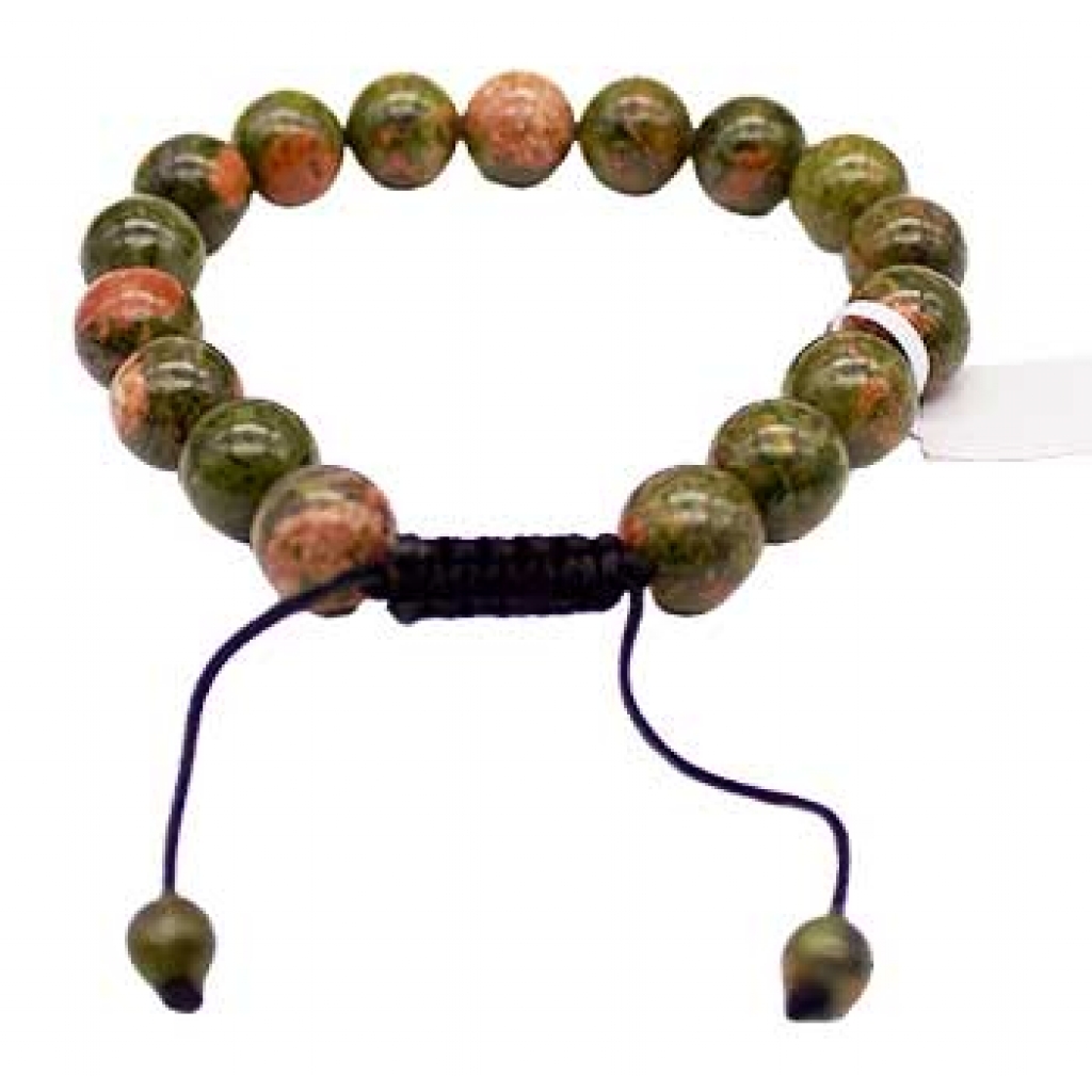 10mm Unakite Adjustable Bracelet