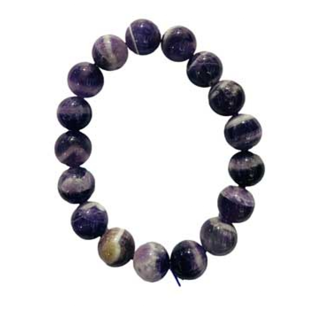 12mm Chevron Amethyst Bracelet - Healing Energy and Spiritual Balance