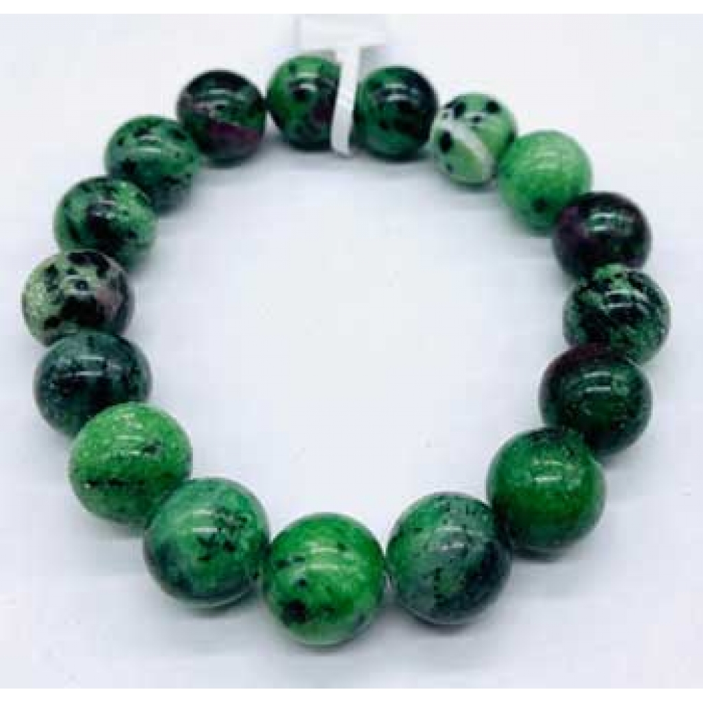 12mm Ruby Zoisite Bracelet for Emotional Strength