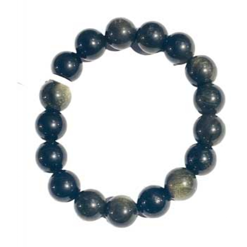 12mm Gold Sheen Obsidian Healing Bracelet