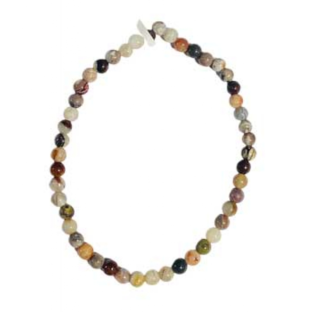 4mm Laguna Lace Agate Bracelet - Harmonize Your Aura