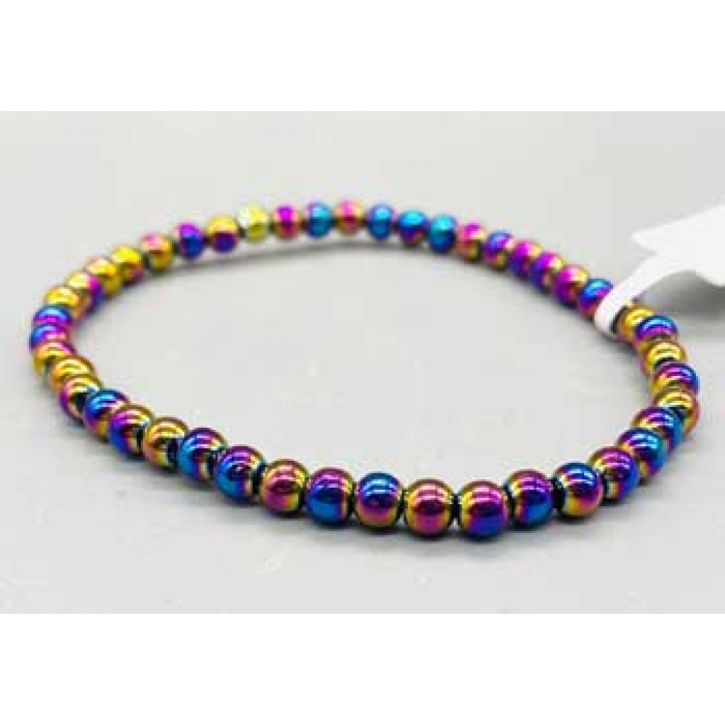 4mm Rainbow Hematite Bracelet