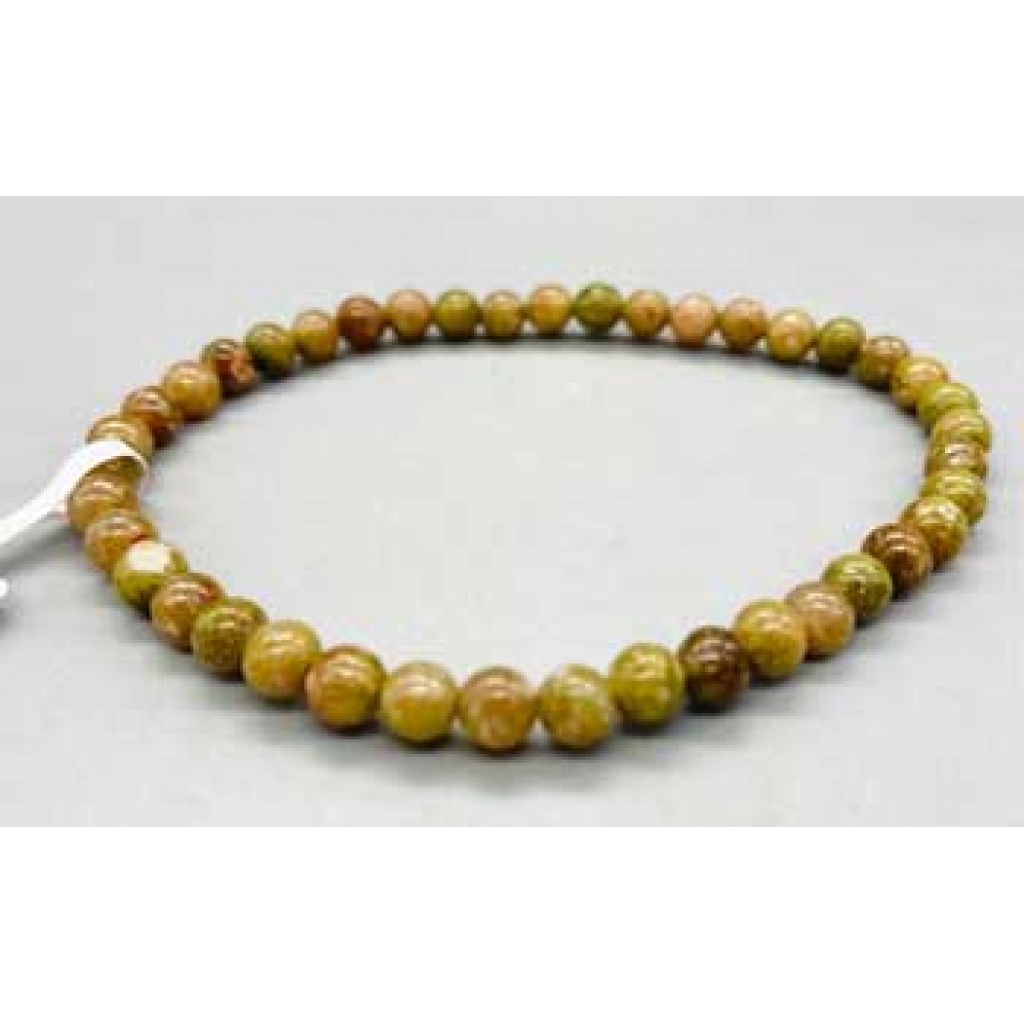 4mm Autumn Jasper Beaded Bracelet for Calm and Stability