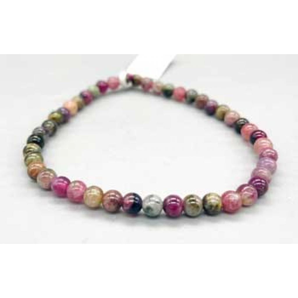 4mm Rainbow Tourmaline Mixed Bracelet: Protective Gemstone Jewelry