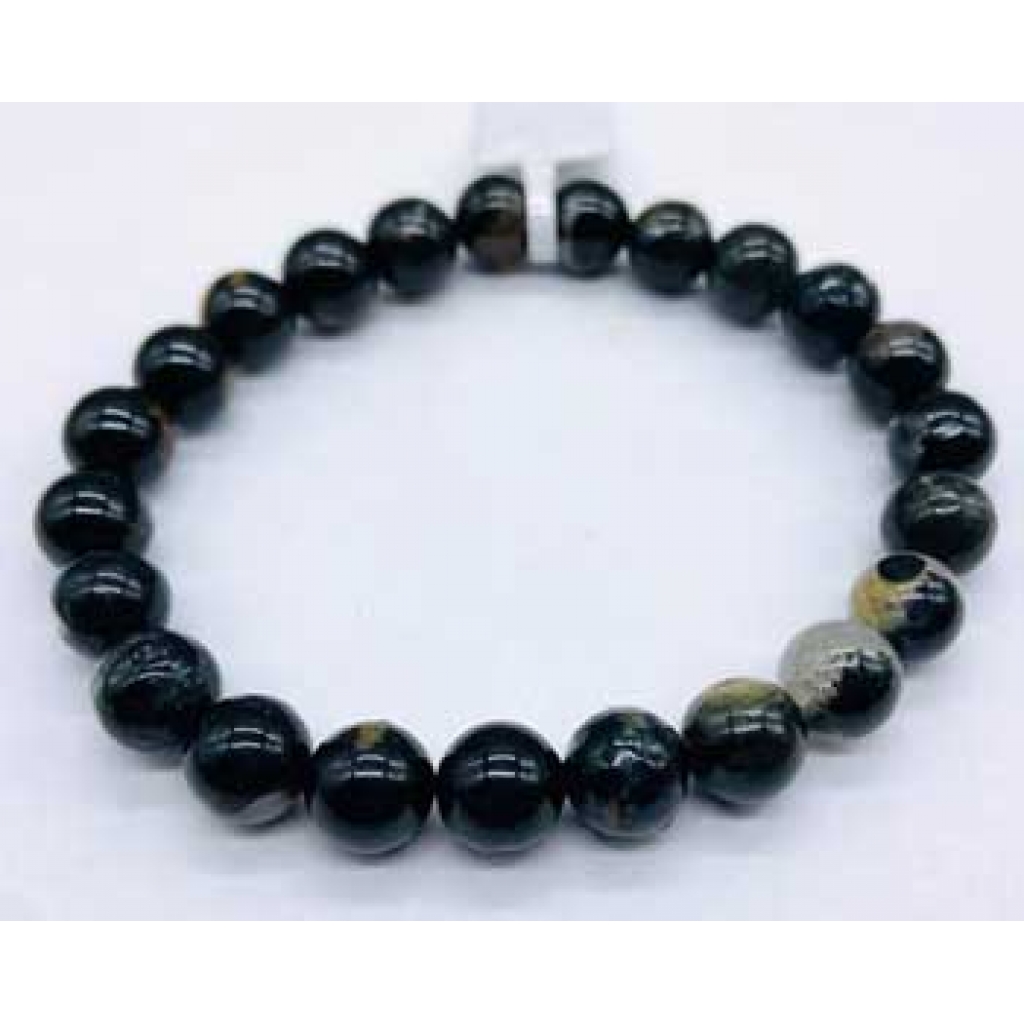 Black Tourmaline and Quartz Bracelet - Grounding Energy