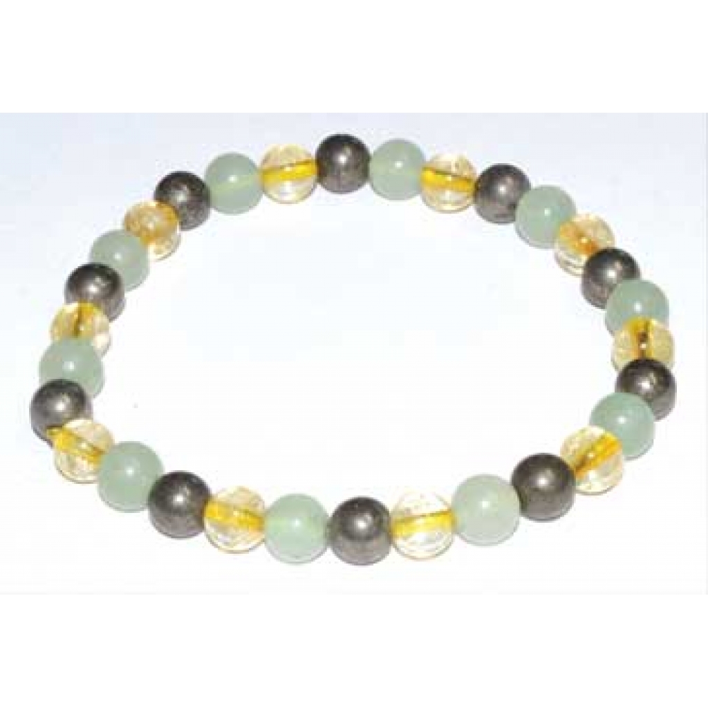 Aventurine, Green, Citrine & Pyrite Bracelet - 6mm