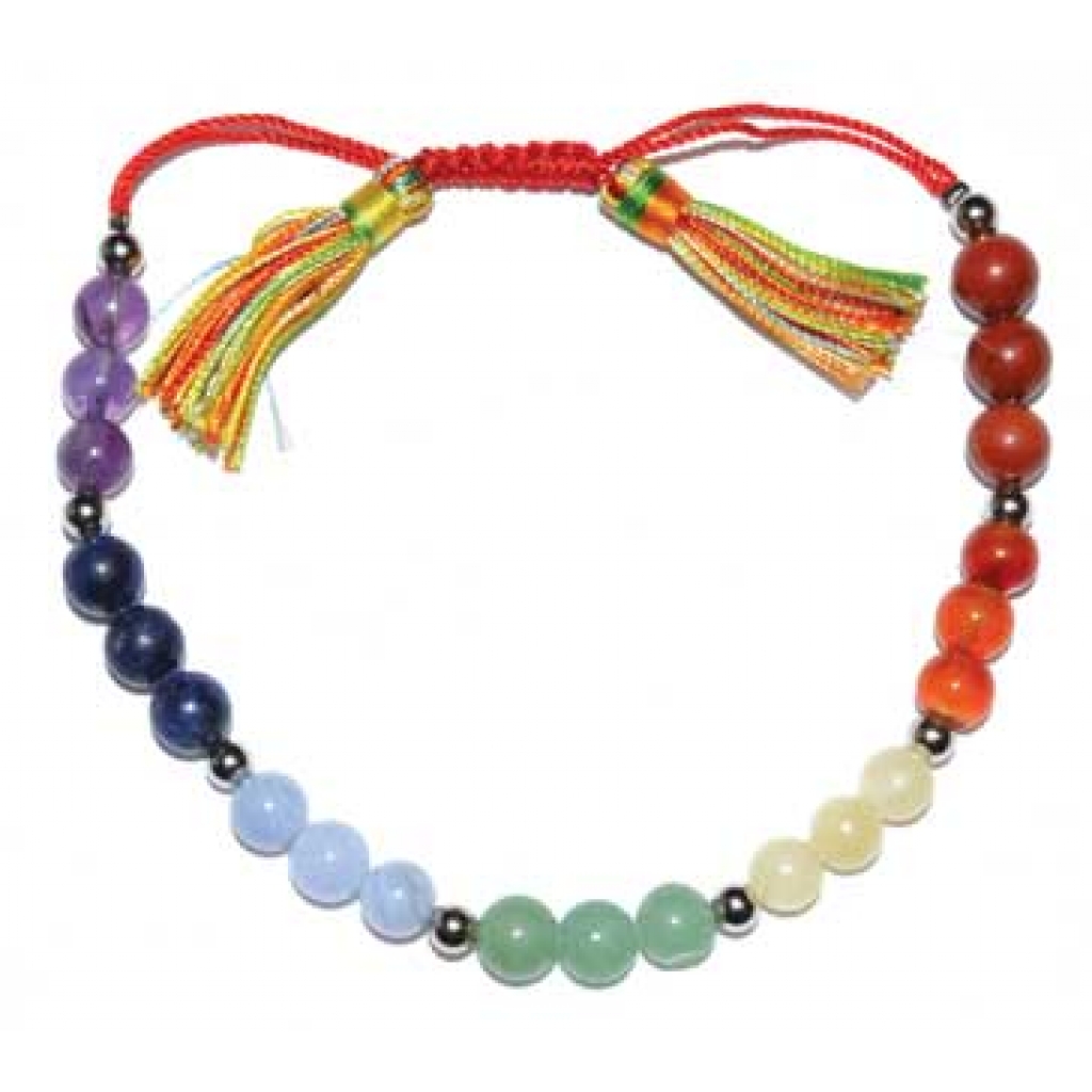 6mm 7 Chakra Bracelet with Tassels