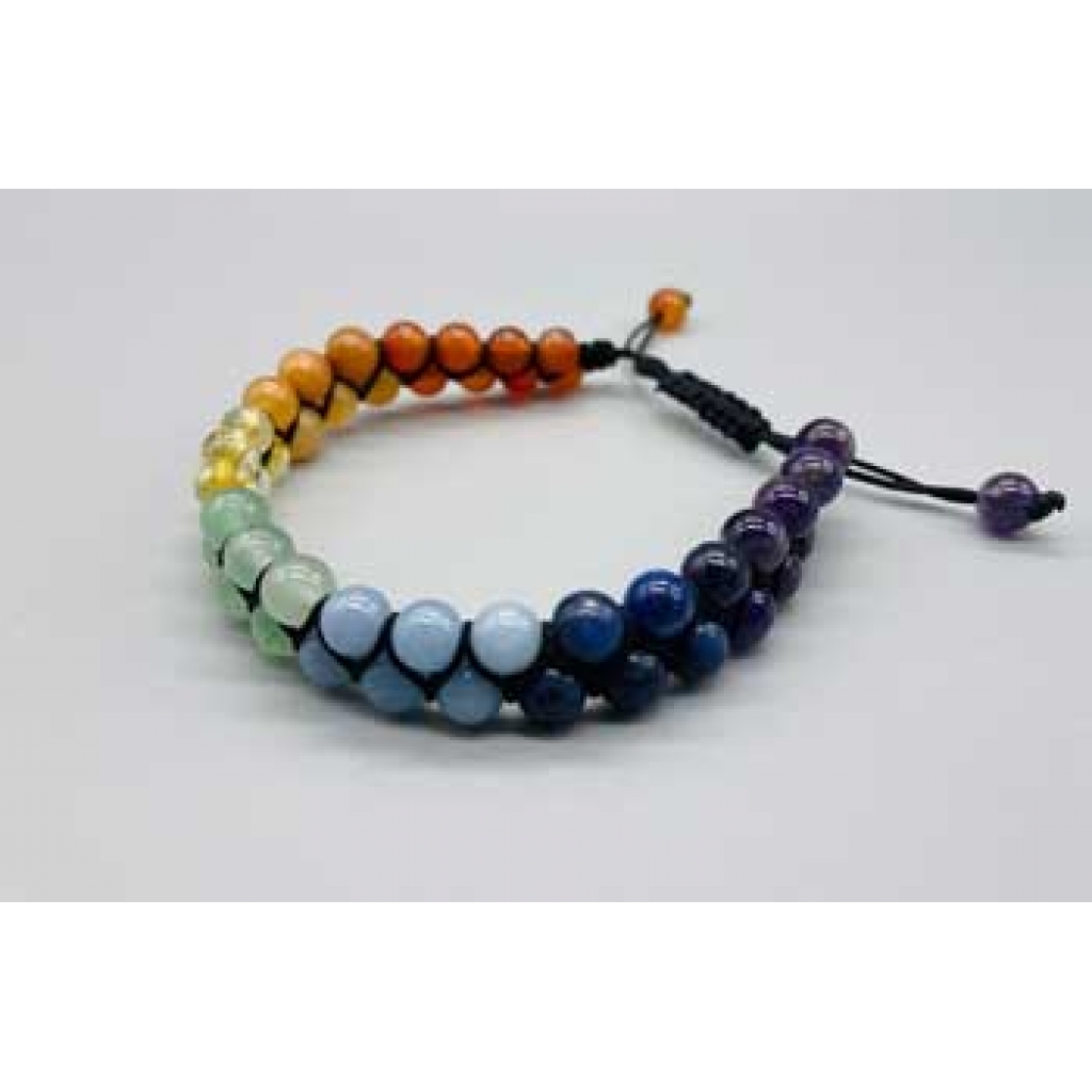 6mm 7 Chakra Double Weave Bracelet