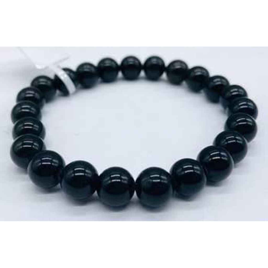 8mm Black Obsidian Bracelet for Protection and Grounding