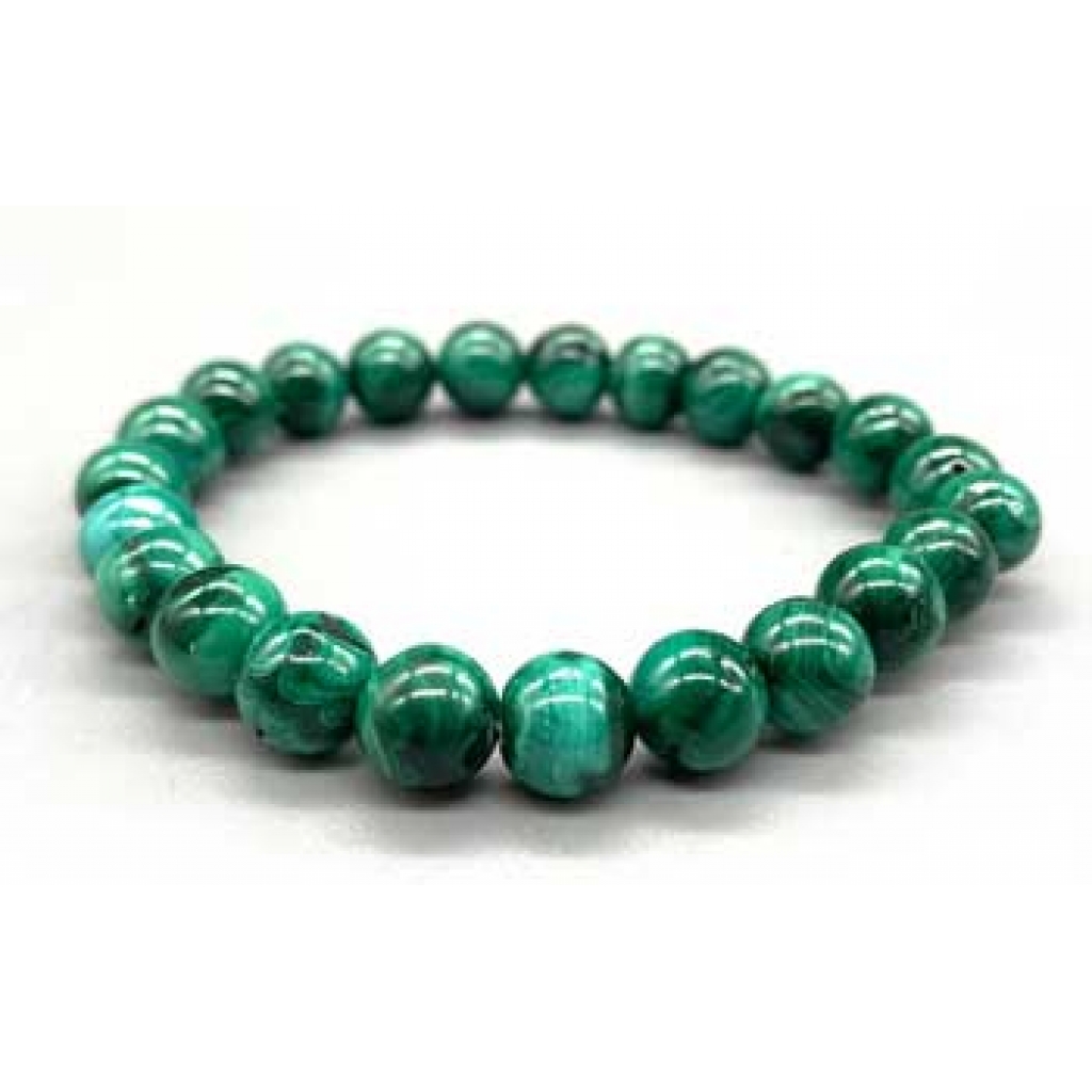 8mm Malachite Beaded Bracelet - Energy Alignment