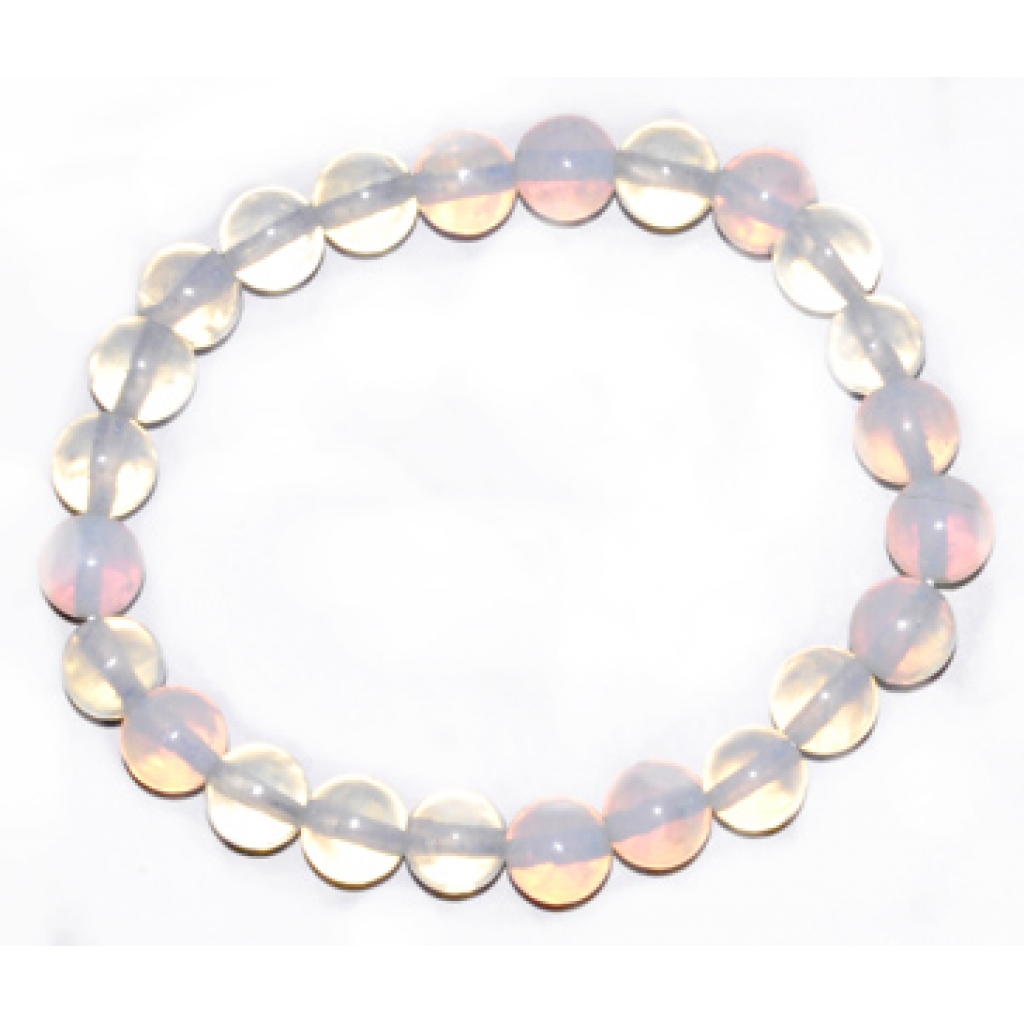 8mm Opalite Beaded Bracelet - Communication & Healing