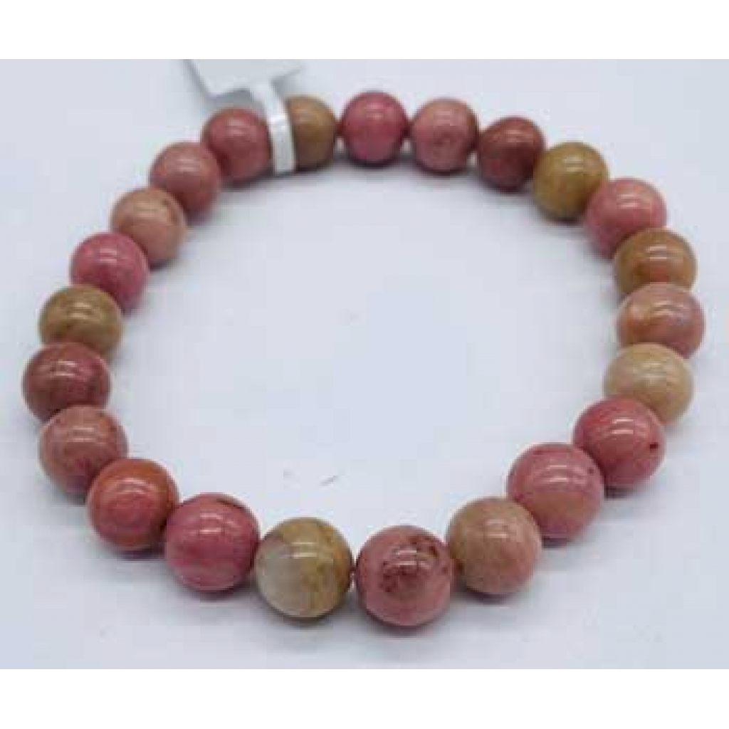 8mm Rhodonite Bracelet - Heart Healing