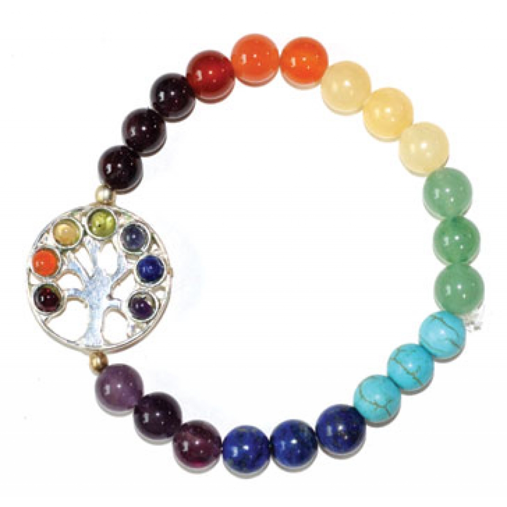 8mm 7 Chakra Tree of Life Bracelet