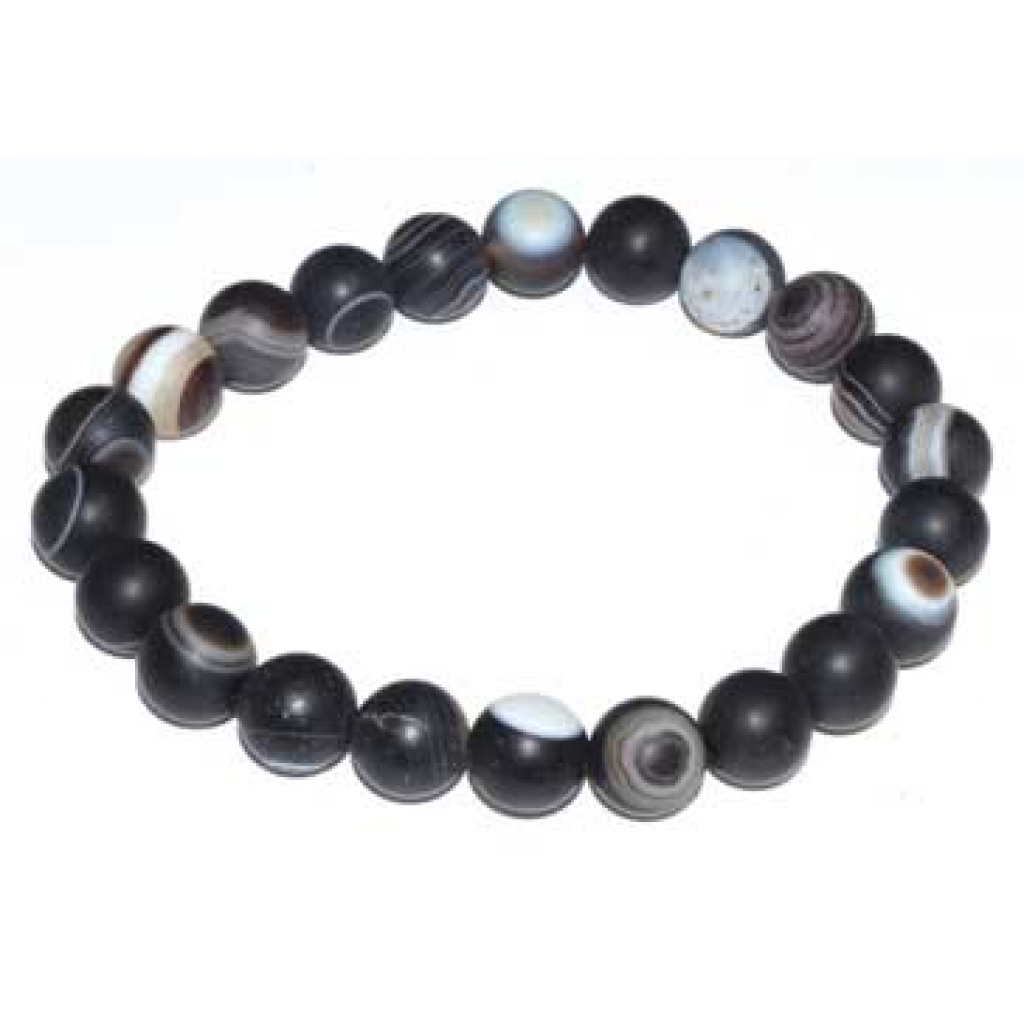 8mm Banded Agate Bracelet - Grounding and Protection