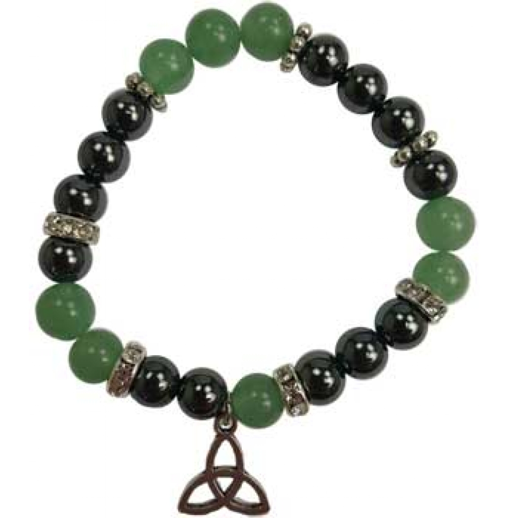 8mm Green Aventurine & Hematite Triquetra Bracelet