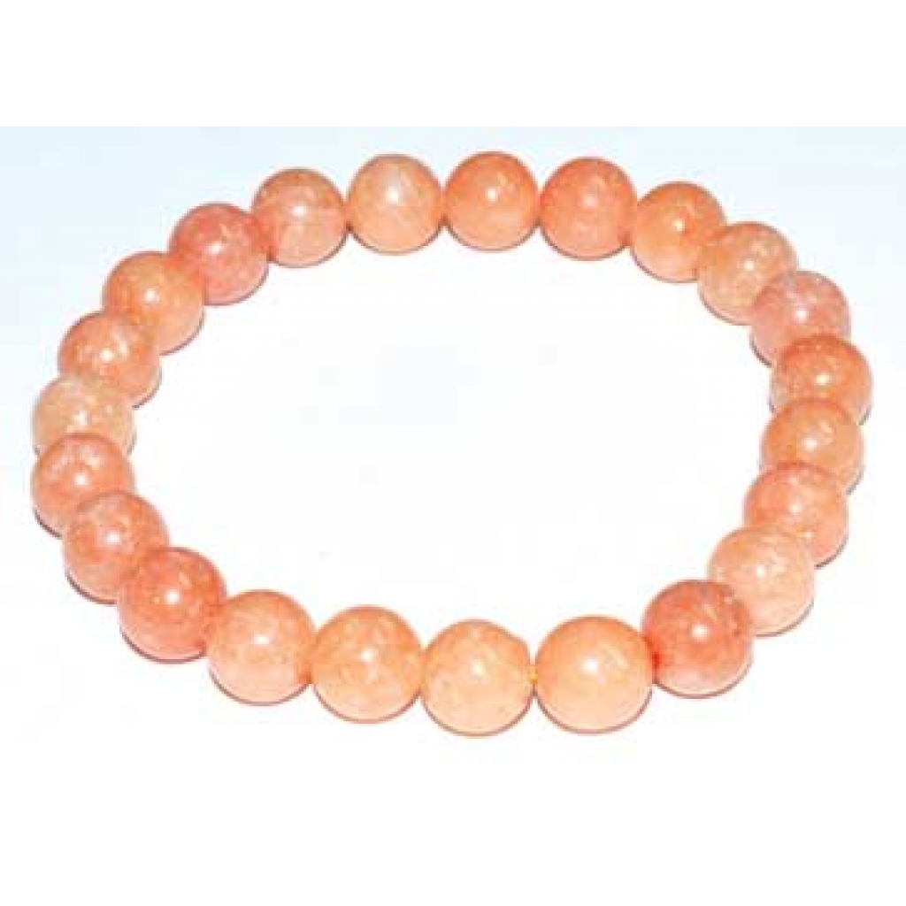 8mm Peach Calcite Bracelet for Energy and Joy