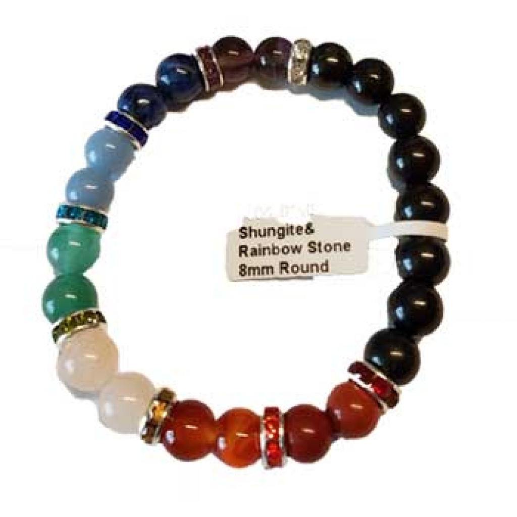 Chakra & Shungite Bracelet - 8mm