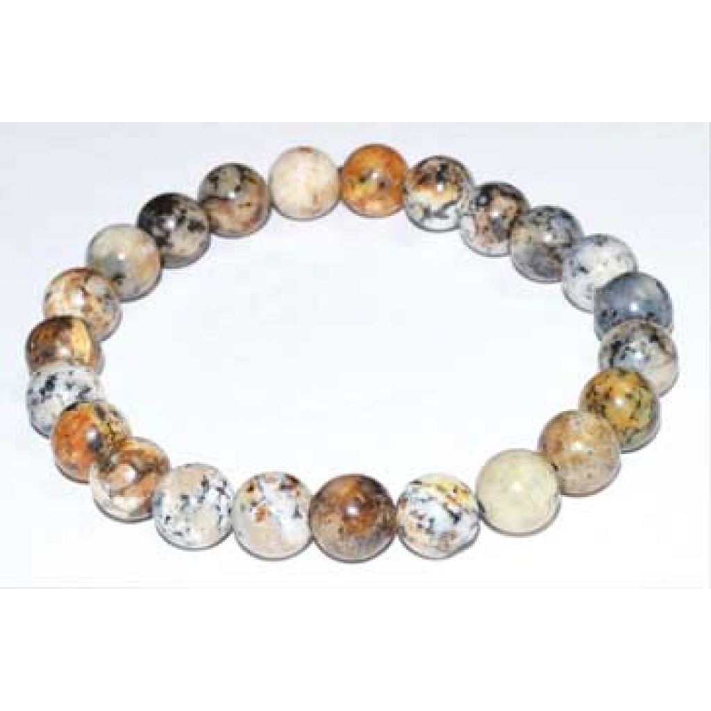 8mm Dendritic Opal Bracelet for Spiritual Growth