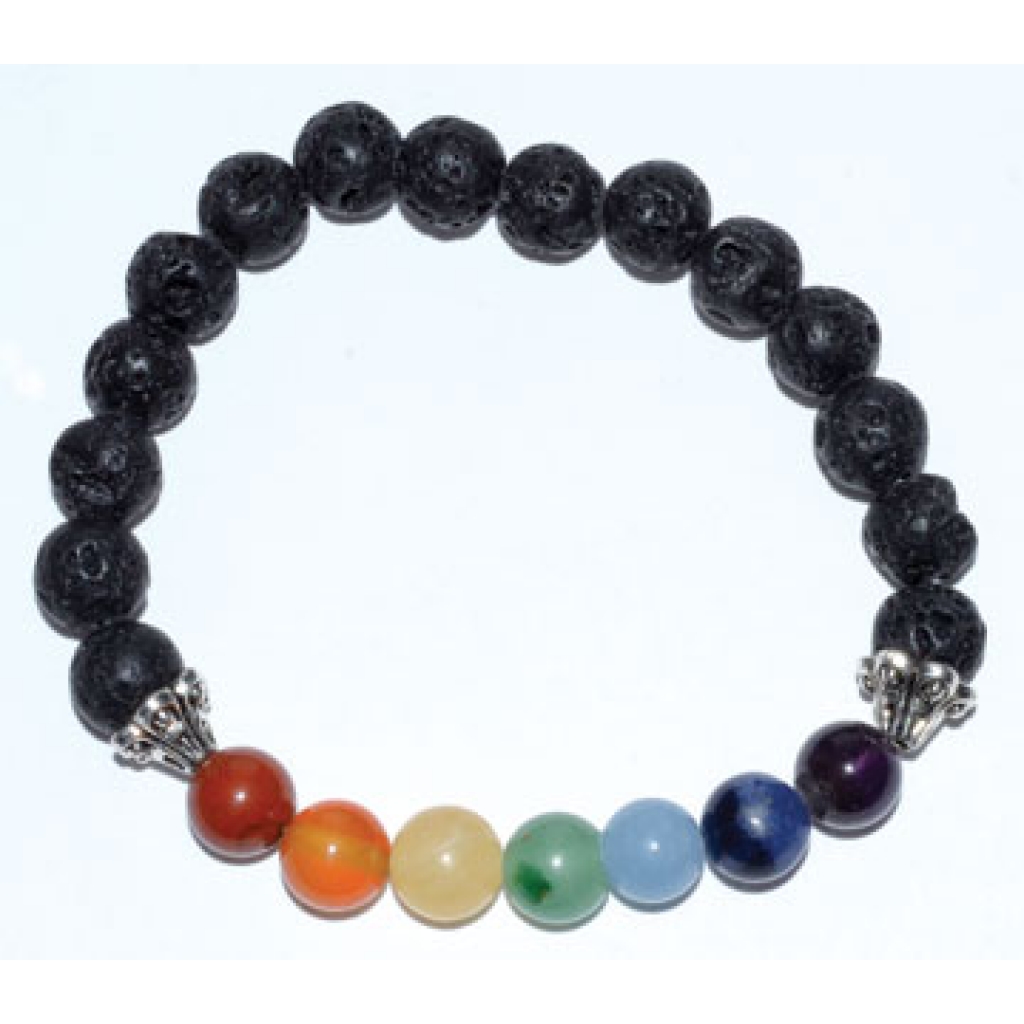 8mm Lava/Chakra Bracelet