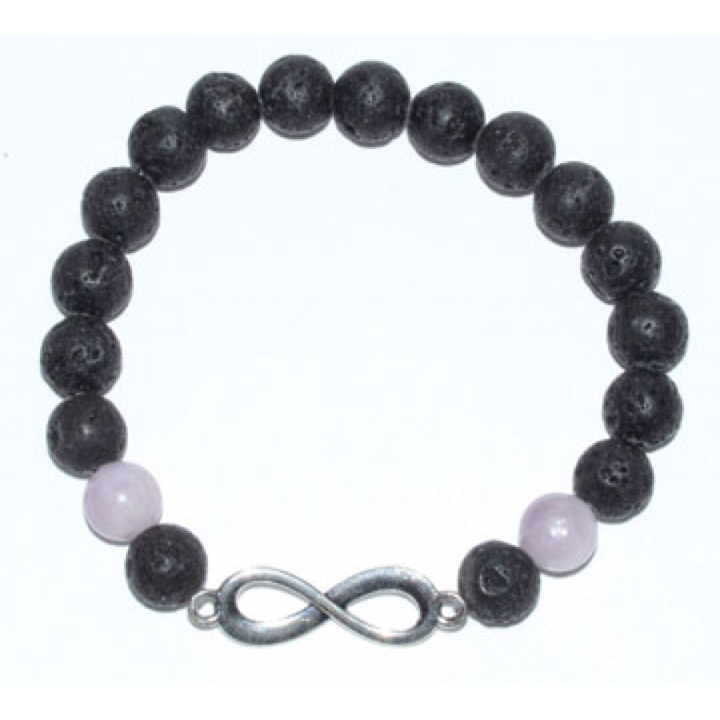 8mm Lava/Kunzite Infinity Bracelet